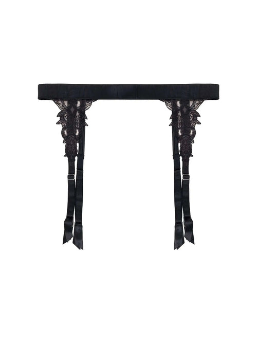 Fleur Of England Onyx Black Suspender Belt