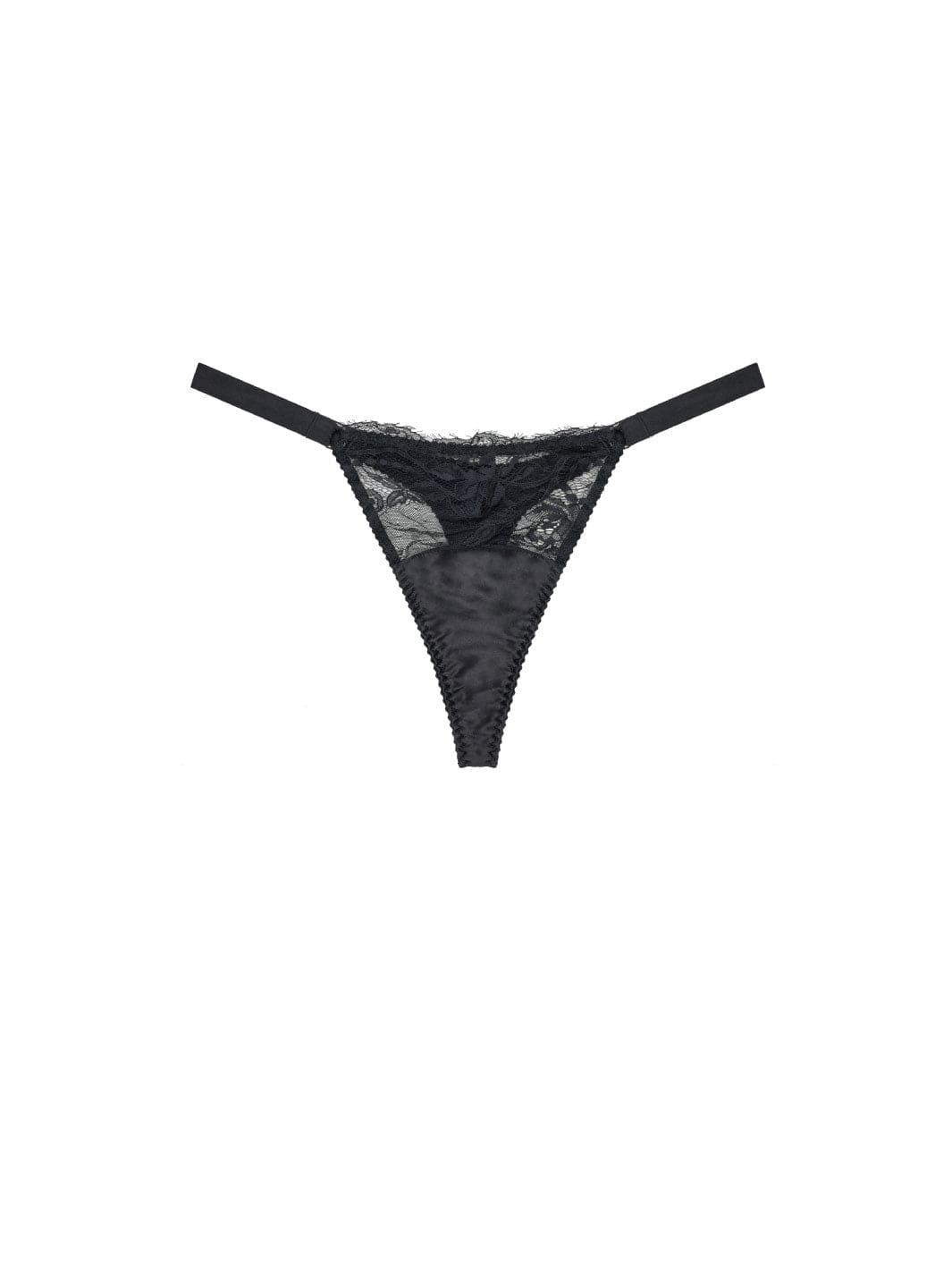 Fleur Of England Signature Strap Thong Black