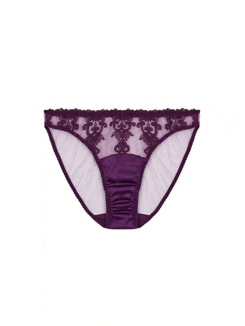 FleurOfEngland Cecilia Purple embroidered Brief