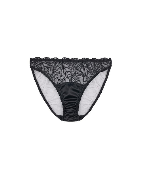 Front view of Luxury Black Tulle and embroidered Brief By Fleur of England