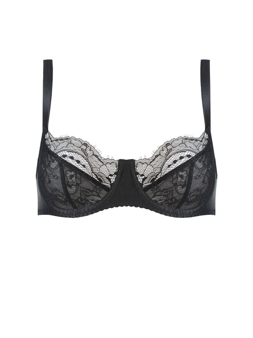 FleurOfEngland Signature Lace Balcony Bra - Black