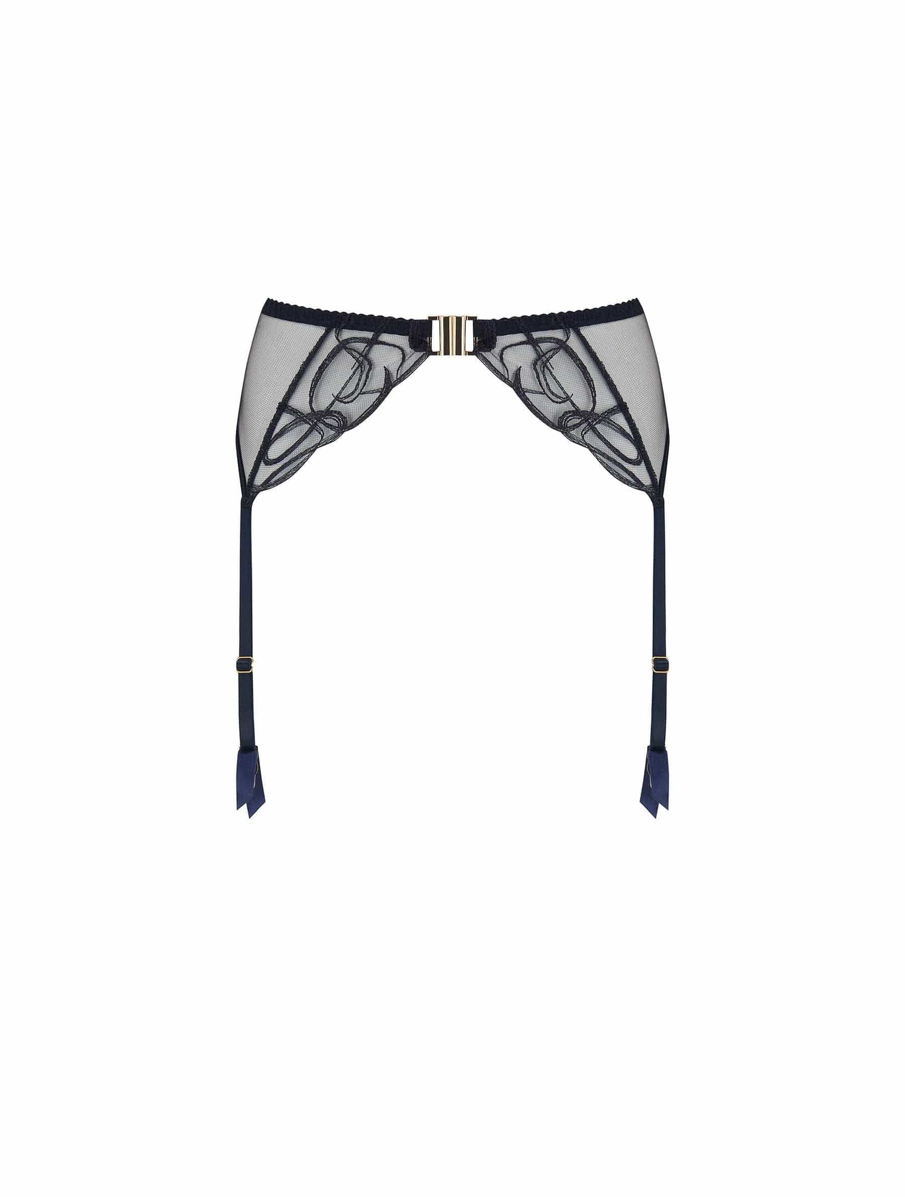 14 Strap Luxury All Lace Suspender Belt Black (Garter Belt) NYLONZ Made In  UK 