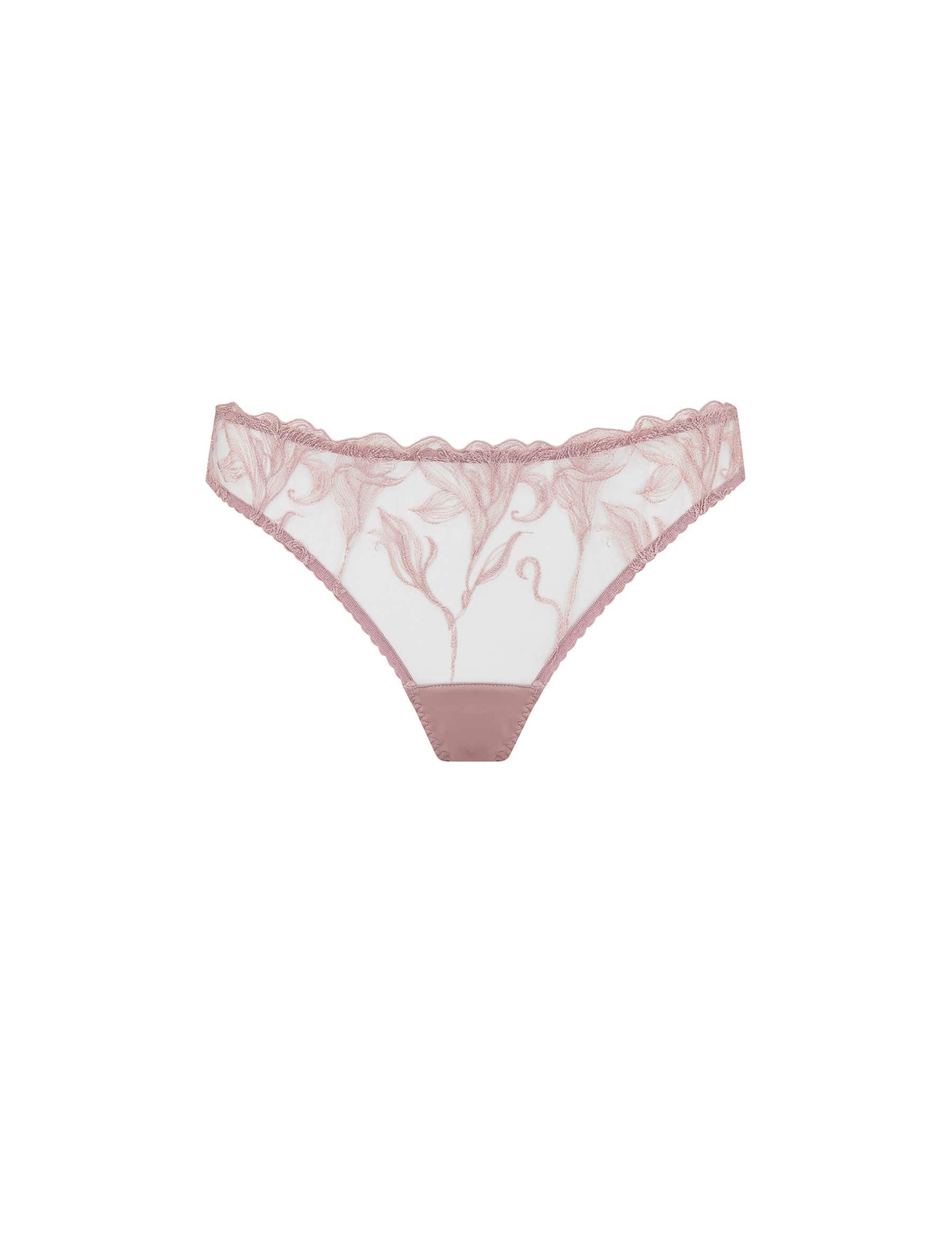 Blush Embroidered Balcony Bra & G-string/Briefs Set - Hot Pink