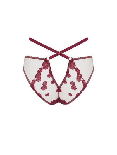 FleurOfEngland Ruby Embroidered Ouvert Brief