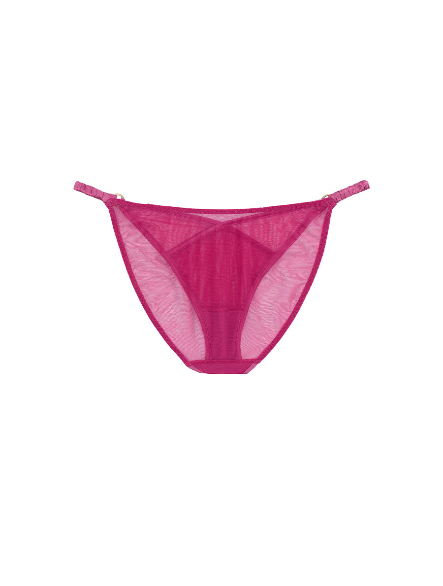 Back of Luxury Pink Mesh & Silk Brief by Fleur of England