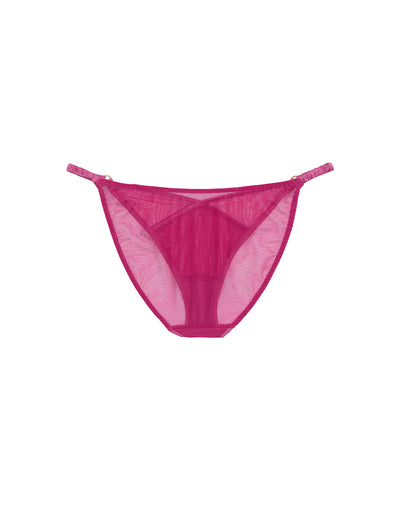 Back of Luxury Pink Mesh & Silk Brief by Fleur of England