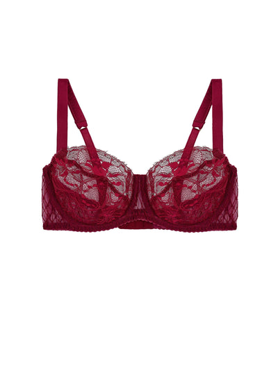 Simone Red Lace Balcony Bra