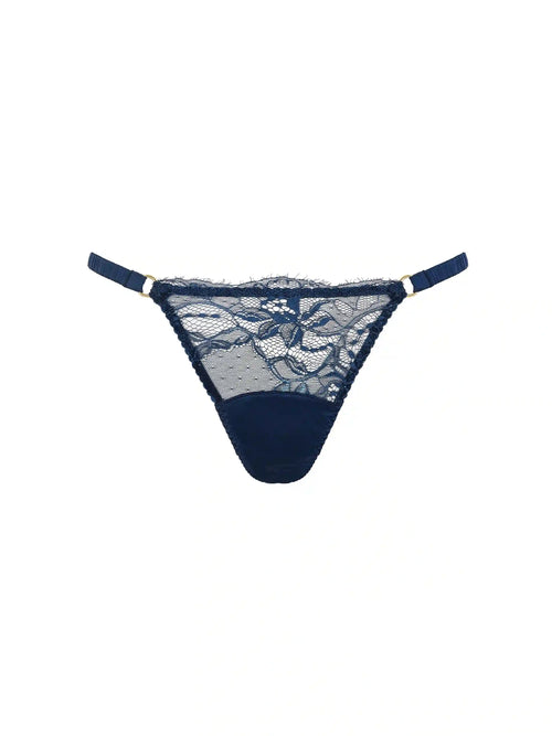 Fleur of England Bea Silk and Lace Thong