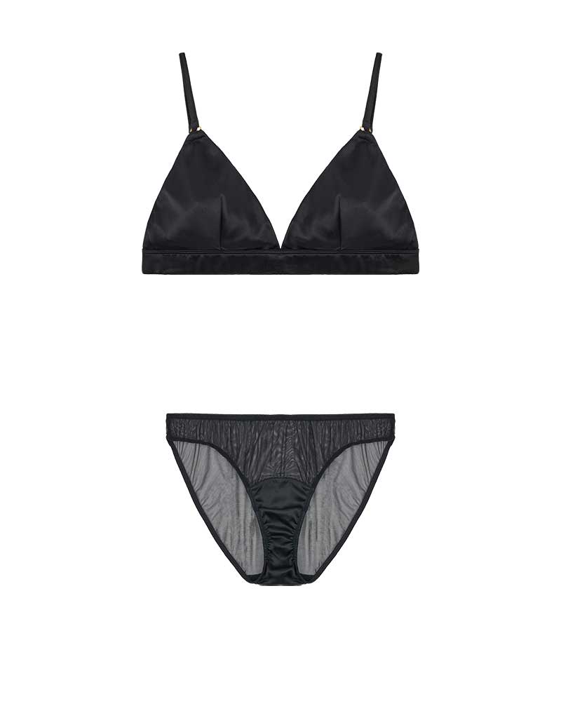 Fleur of England Fleur Du Jour Black Triangle Bra & Brief