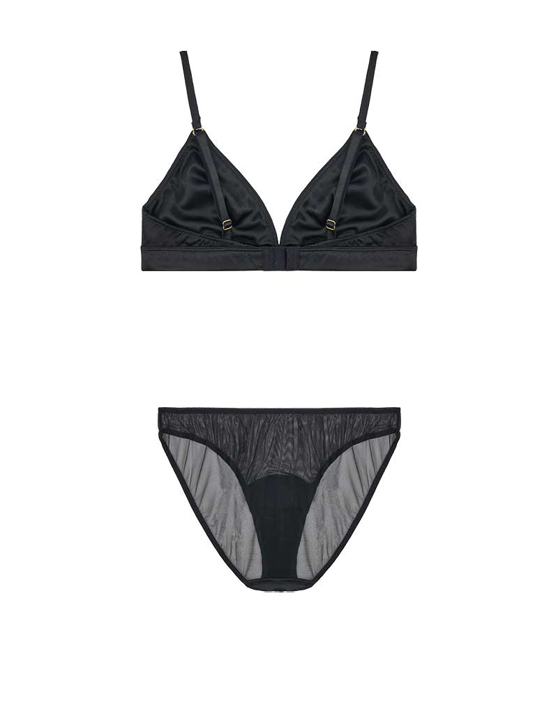 Fleur of England Fleur Du Jour Black Triangle Bra & Brief