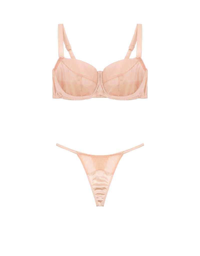 Fleur of England Fleur du Jour Blush Balcony Bra & Thong