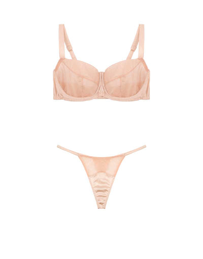 Fleur of England Fleur du Jour Blush Balcony Bra & Thong