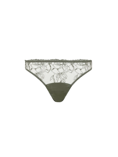 Fleur of England Iona Green Embroidered Brief