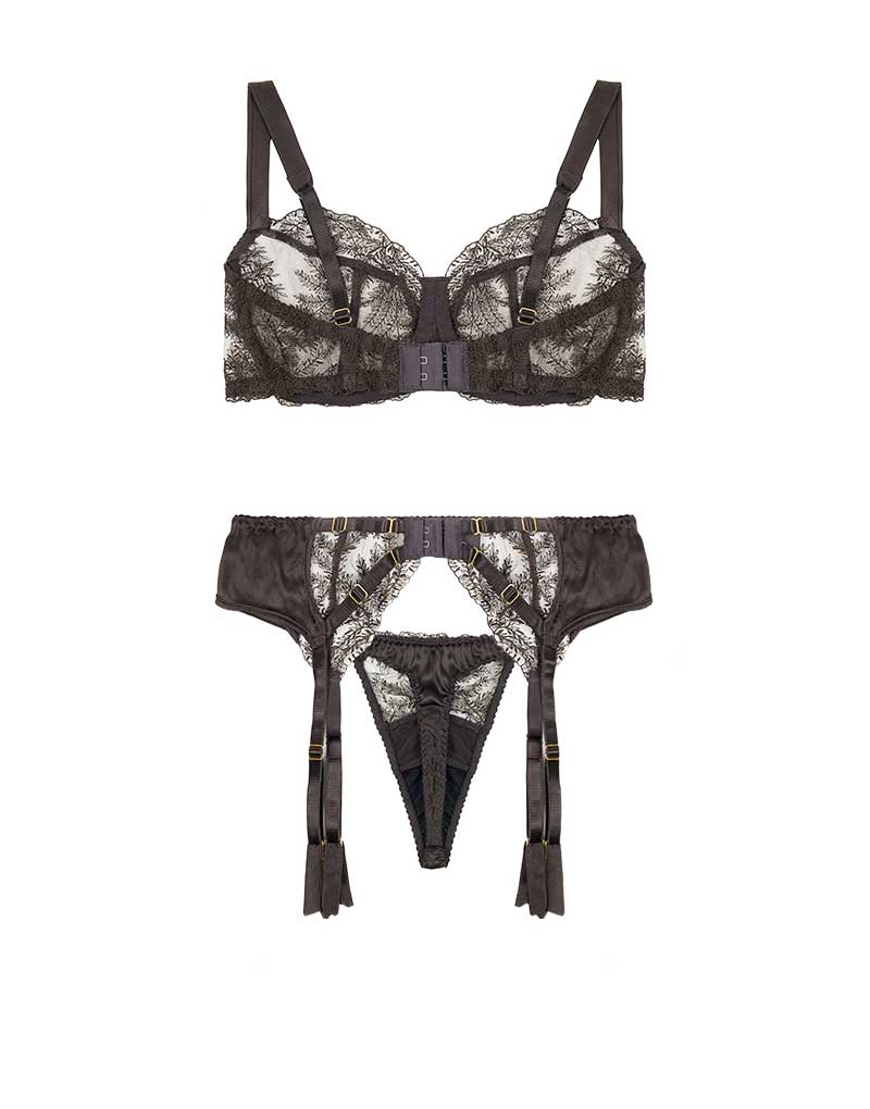 Fleur of England Kyra Balcony Bra, Thong & Suspender Belt