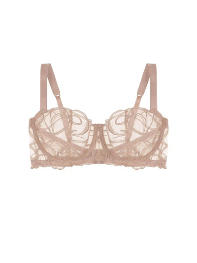 Fleur of England Mia Embroidered Balcony Bra