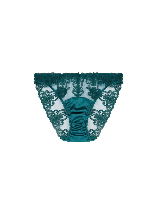 Fleur of England Olivia Teal Embroidered Brief