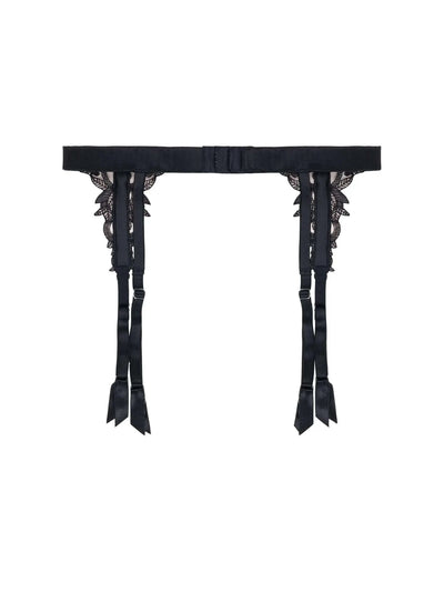 Fleur Of England Onyx Black Suspender Belt