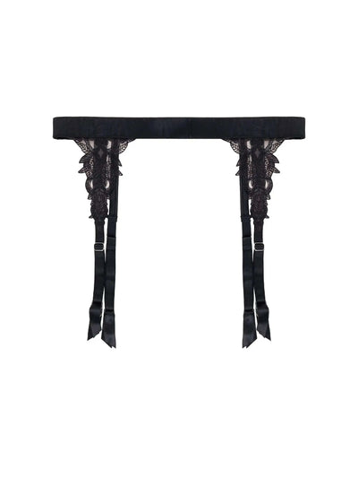 Fleur Of England Onyx Black Suspender Belt
