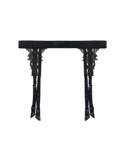 Fleur Of England Onyx Black Suspender Belt