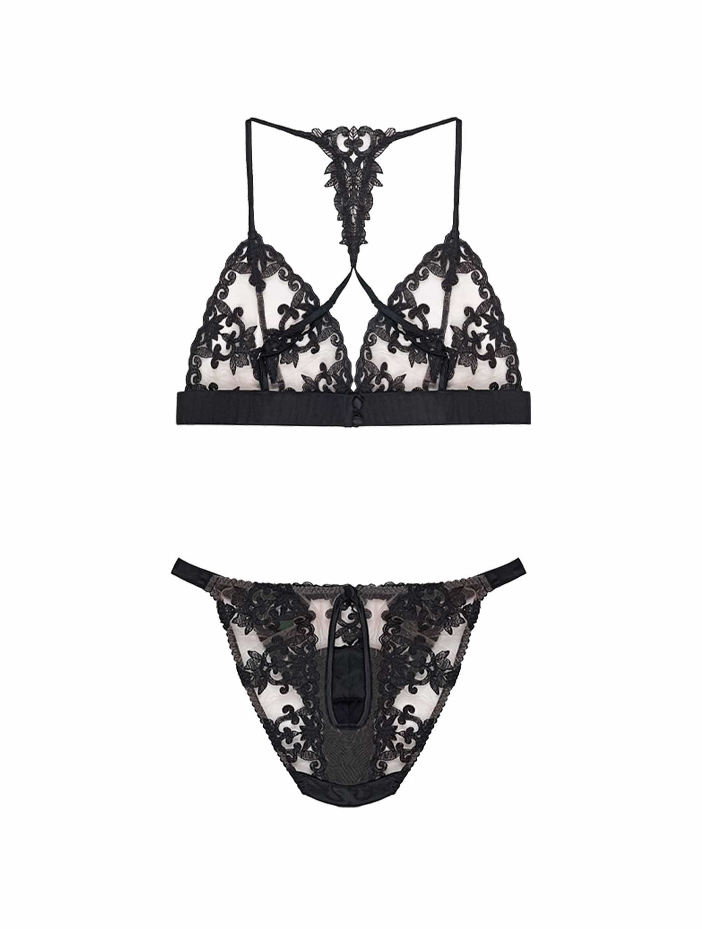 Fleur of England Onyx Luxury Boudoir Bra & Ouvert Brief