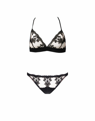 Fleur of England Onyx Luxury Boudoir Bra & Ouvert Brief