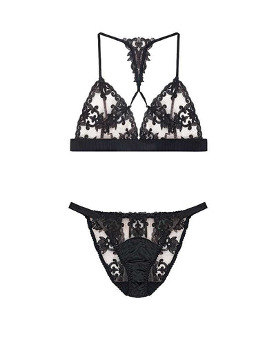 Fleur of England Onyx Luxury Boudoir Bra & Ouvert Brief