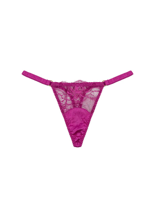 Fleur of England Paloma Silk & Lace Thong