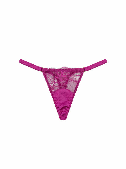 Fleur of England Paloma Silk & Lace Thong