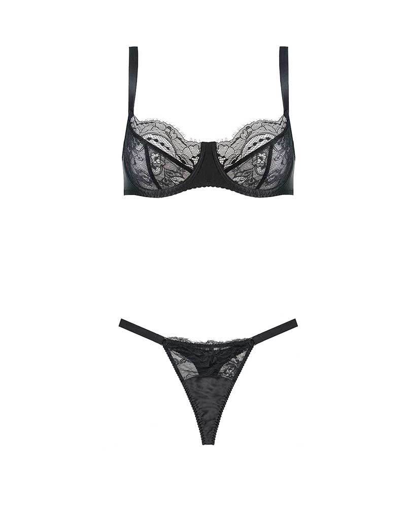 Black and white bra and panty set discount