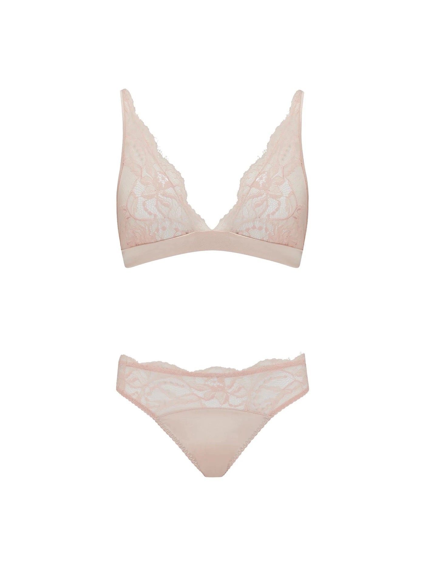 Fleur of England Signature Blush Lace Boudoir Bra & Ouvert Brief