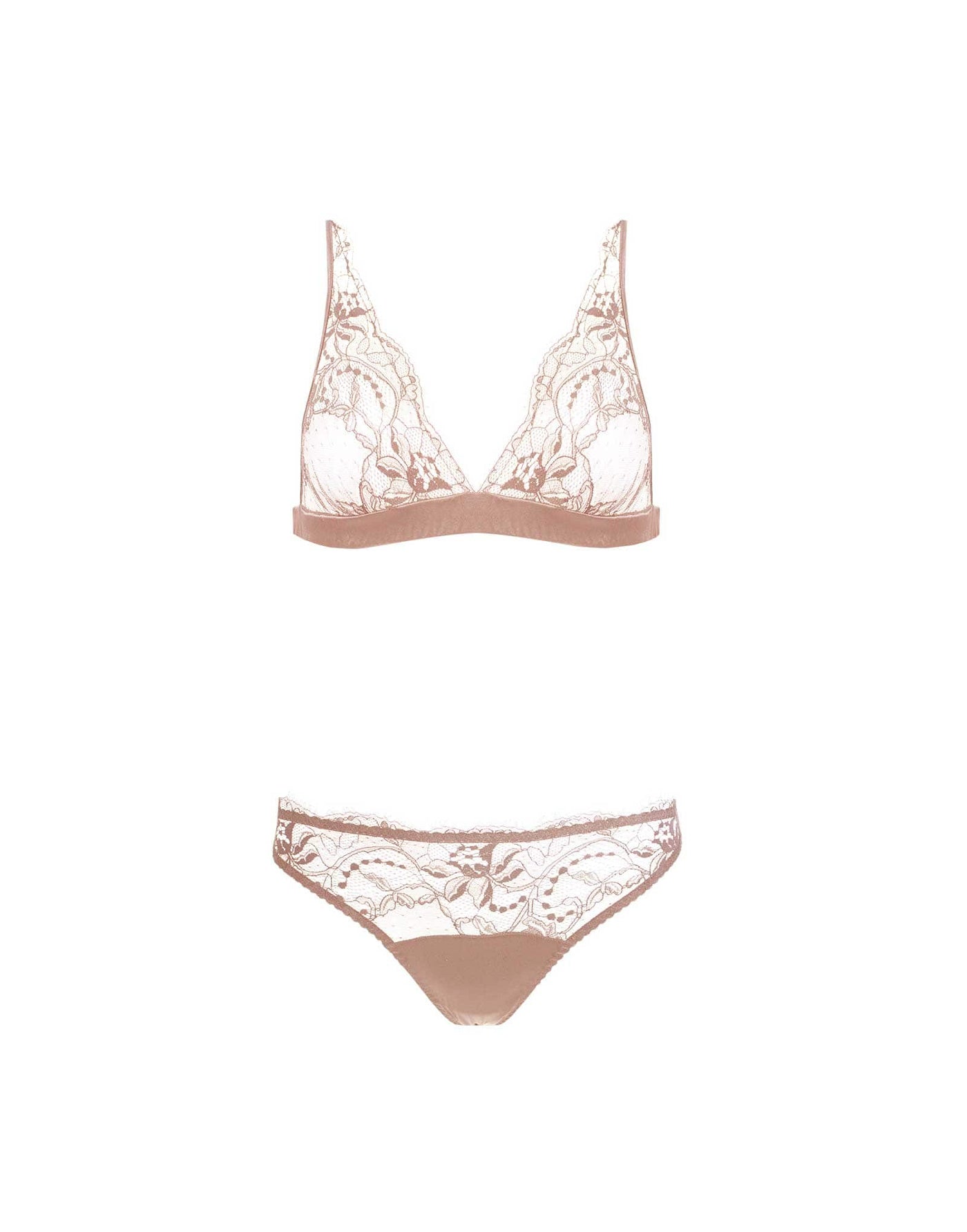 Fleur of England Signature Blush Lace Boudoir Bra & Ouvert Brief