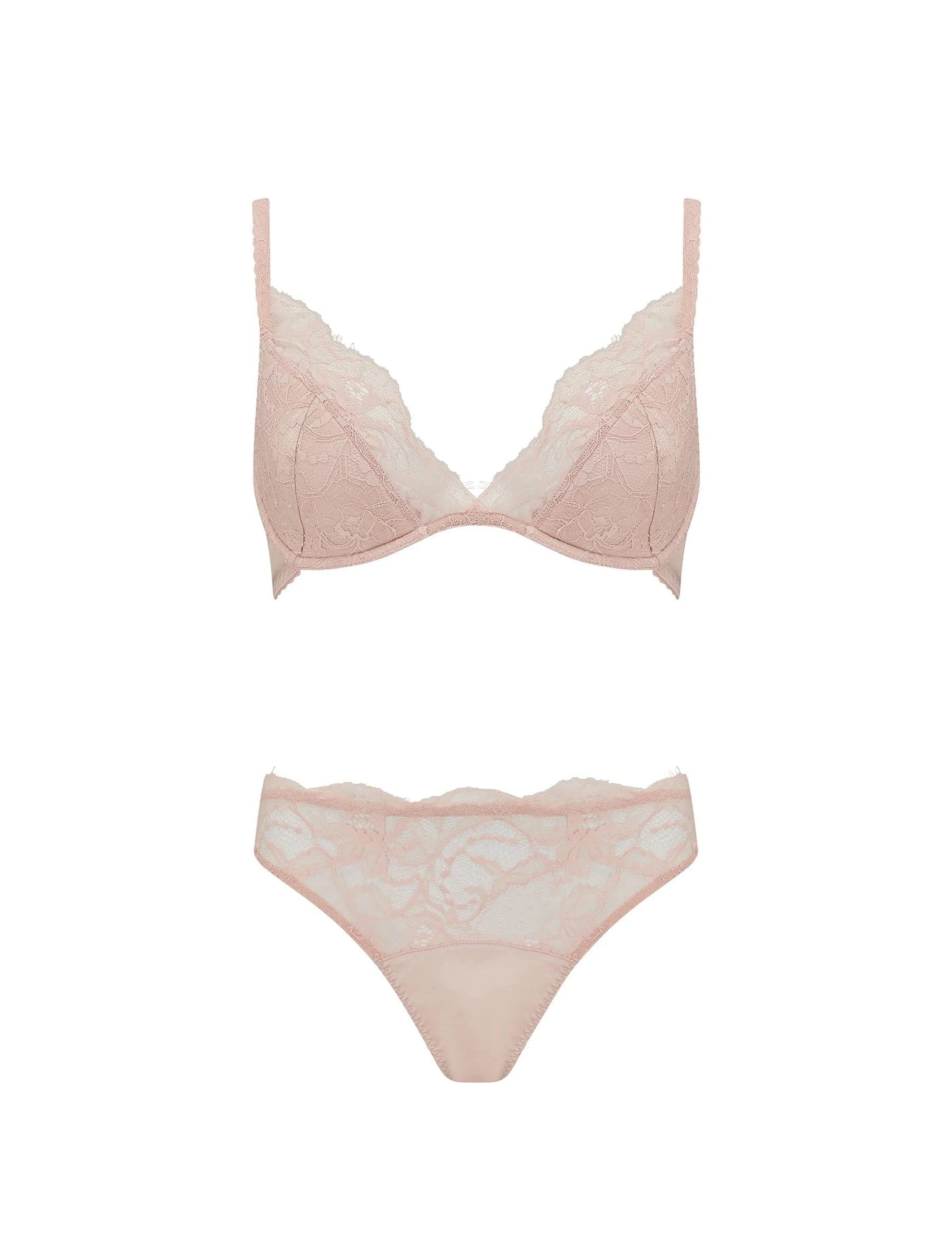 Fleur of England Signature Blush Padded Plunge Bra & Brief
