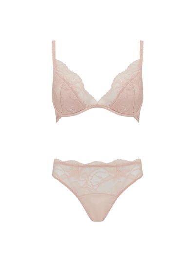 Fleur of England Signature Blush Padded Plunge Bra & Brief