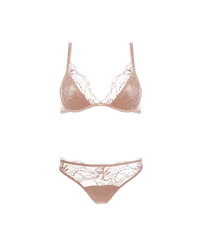 Fleur of England Signature Blush Padded Plunge Bra & Brief