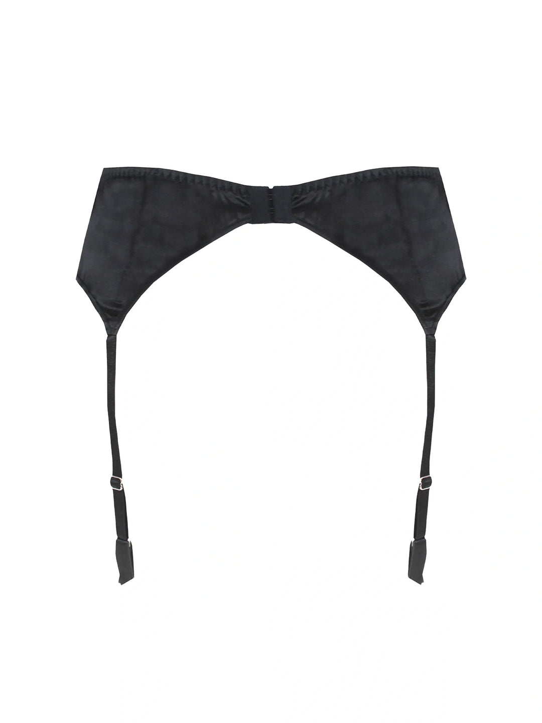 Luxury Silk & Lace Suspender Belt - Black  Fleur of England