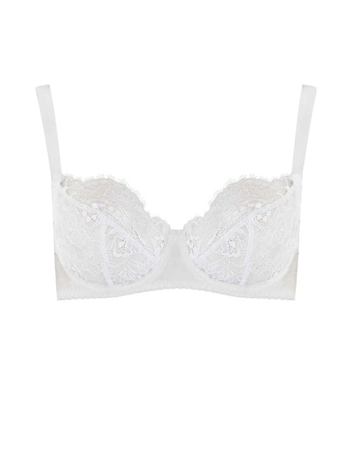 FleurOfEngland Signature Lace Balcony Bra-White