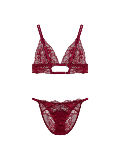 Fleur of England Simone Lace Boudoir Bra & Ouvert Brief Set