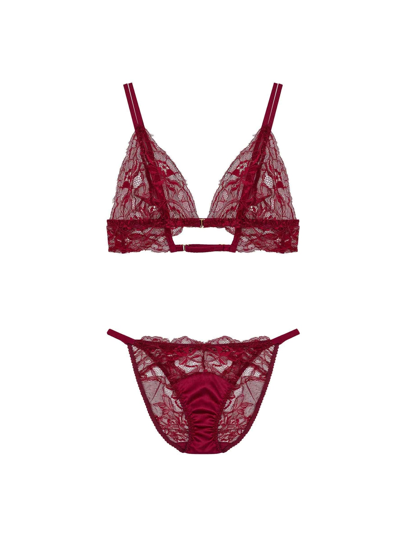 Fleur of England Simone Lace Boudoir Bra & Ouvert Brief Set