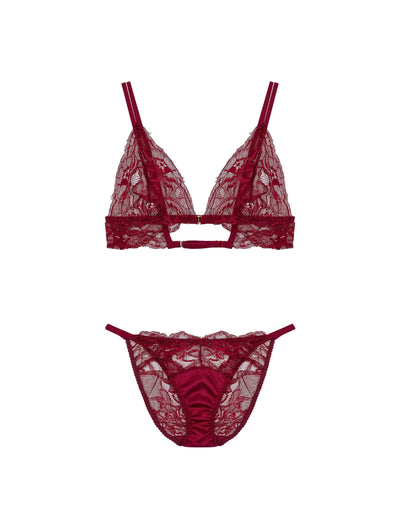 Fleur of England Simone Lace Boudoir Bra & Ouvert Brief Set