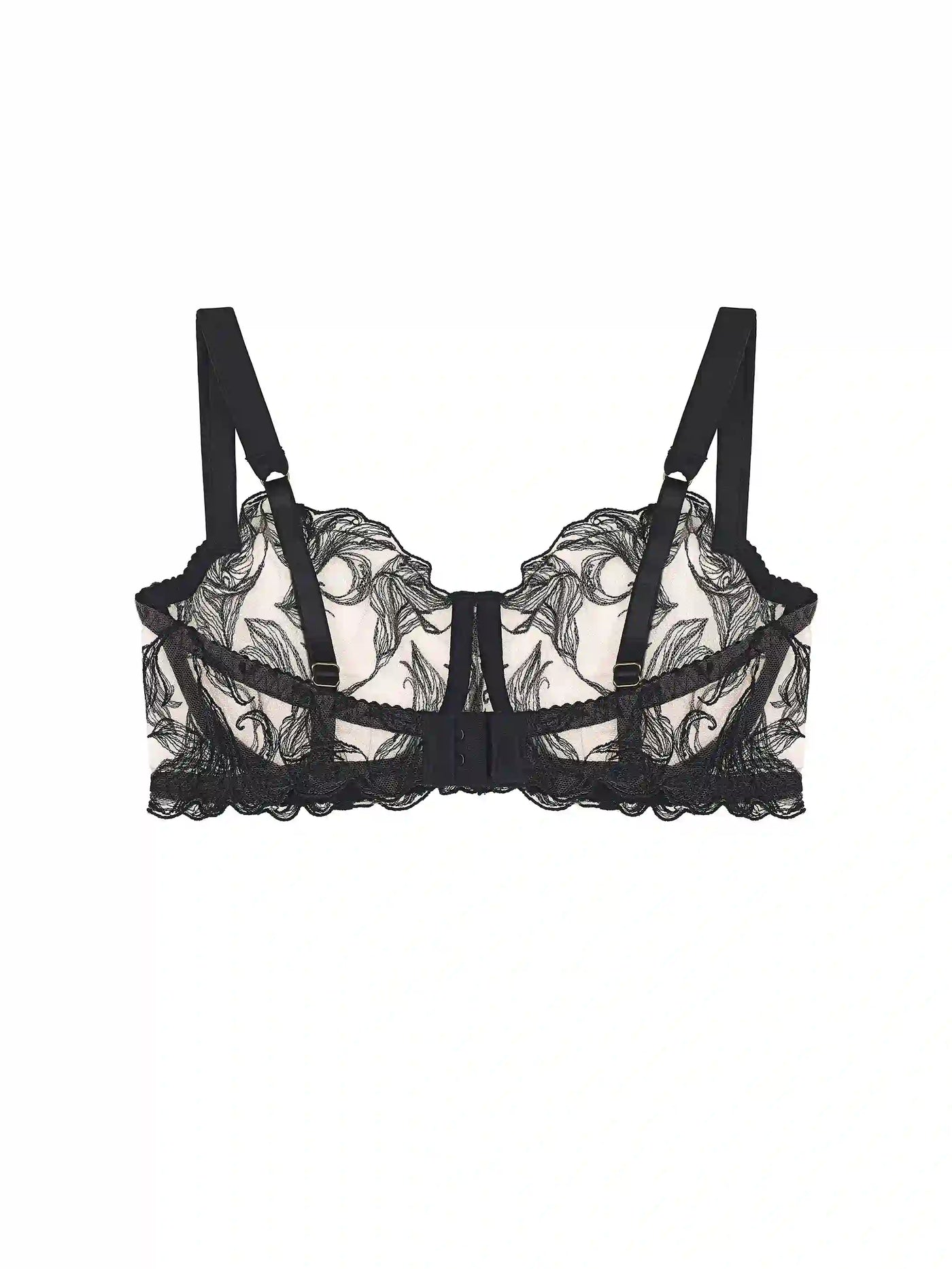 FleurOfEngland Audrey Black Balcony Bra