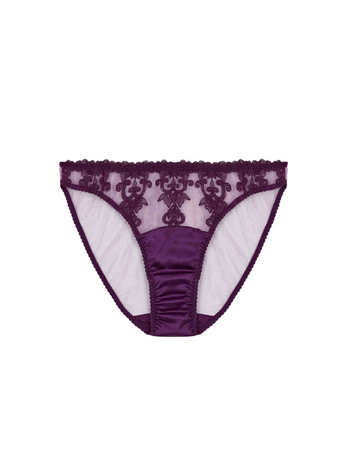 FleurOfEngland Cecilia Purple embroidered Brief