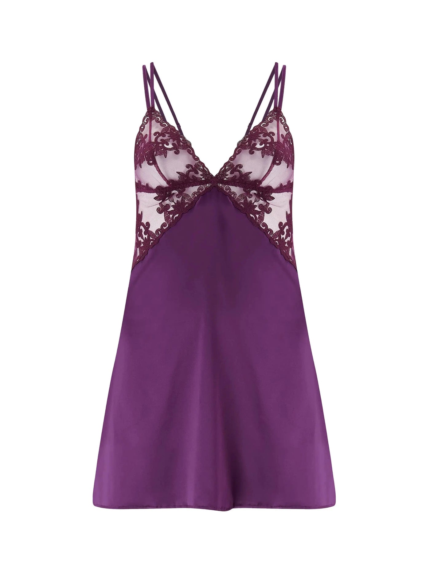 FleurOfEngland Cecilia Purple Silk Babydoll