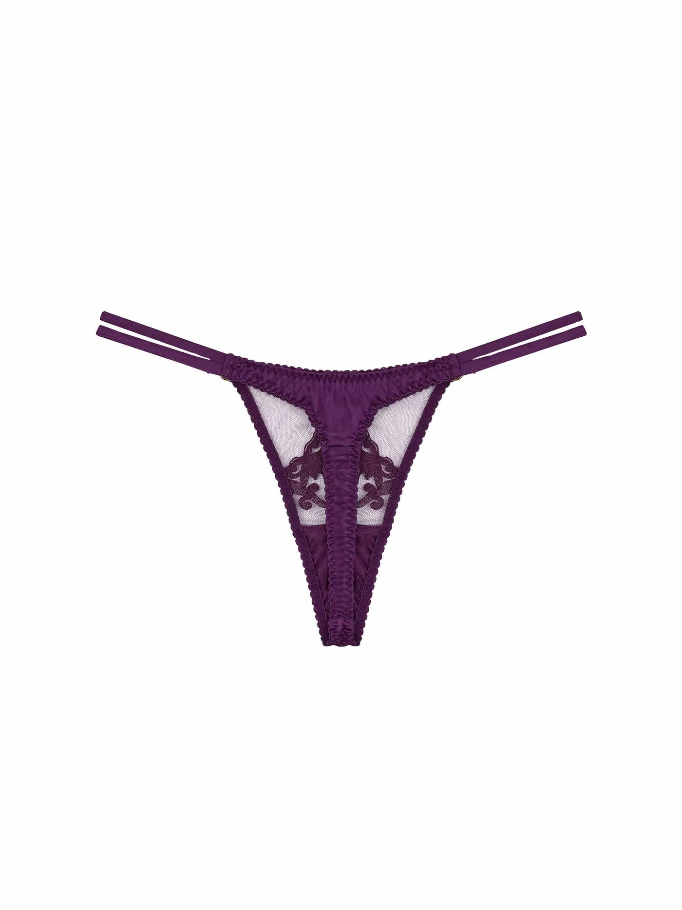 FleurOfEngland Cecilia Purple Silk Thong