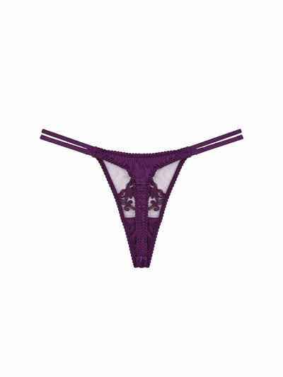 FleurOfEngland Cecilia Purple Silk Thong