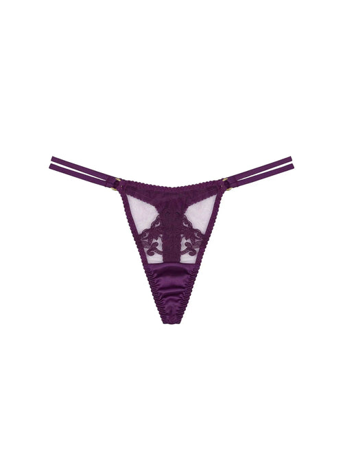 FleurOfEngland Cecilia Purple Silk Thong