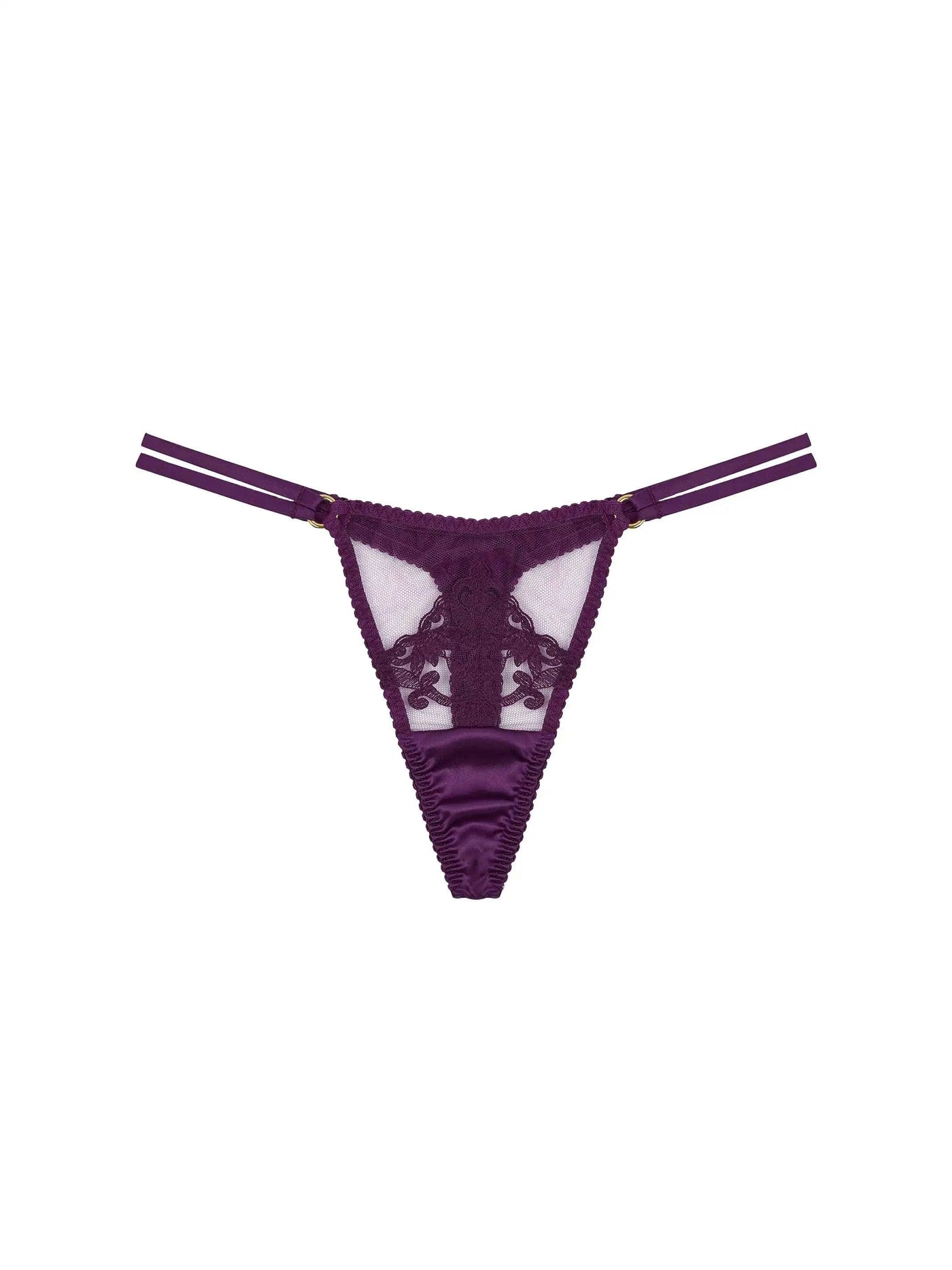 FleurOfEngland Cecilia Purple Silk Thong
