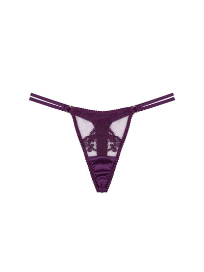 FleurOfEngland Cecilia Purple Silk Thong