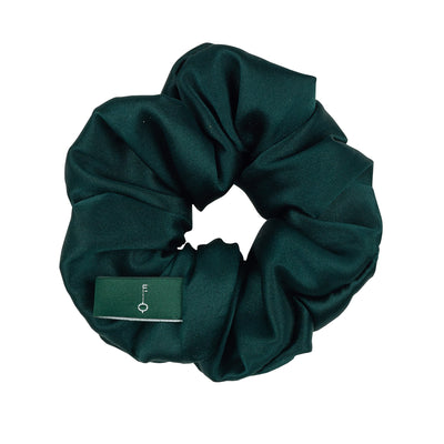Silk green scrunchie