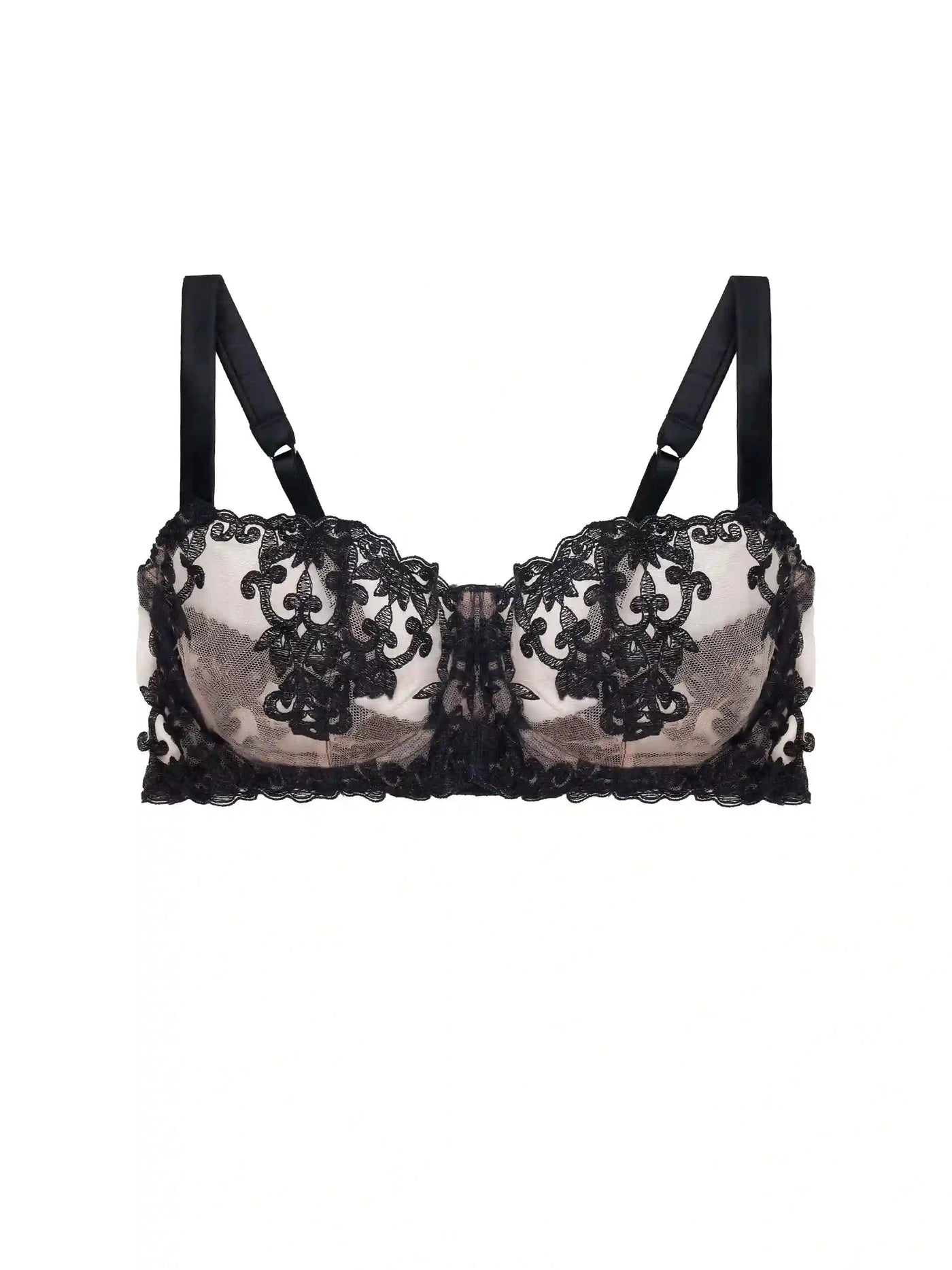 FleurOfEngland Onyx Black Balcony Bra