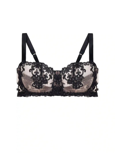 FleurOfEngland Onyx Black Balcony Bra